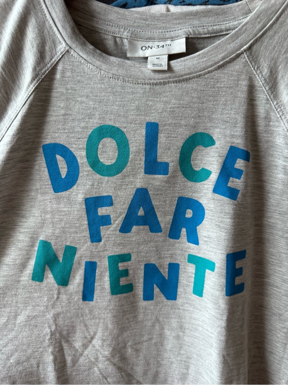 Dolce Far Niente Gray Raglan tee size medium